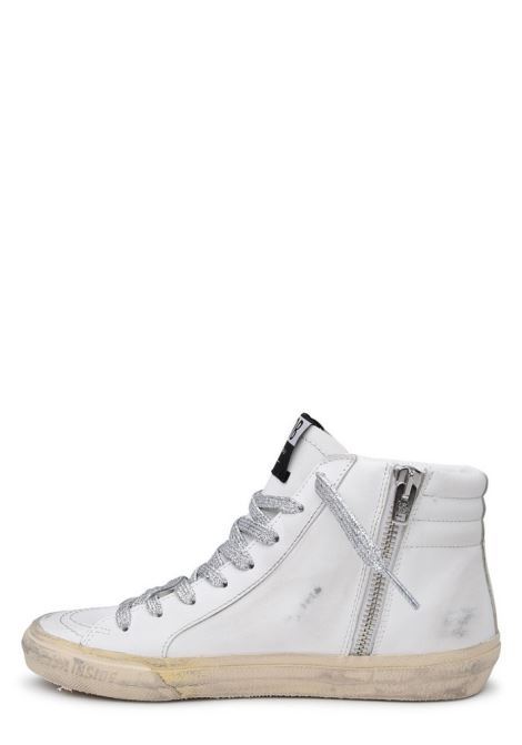 white pink and blue Slide high-top sneakers leather distressed effect GOLDEN GOOSE | GWF00115-F00470782338